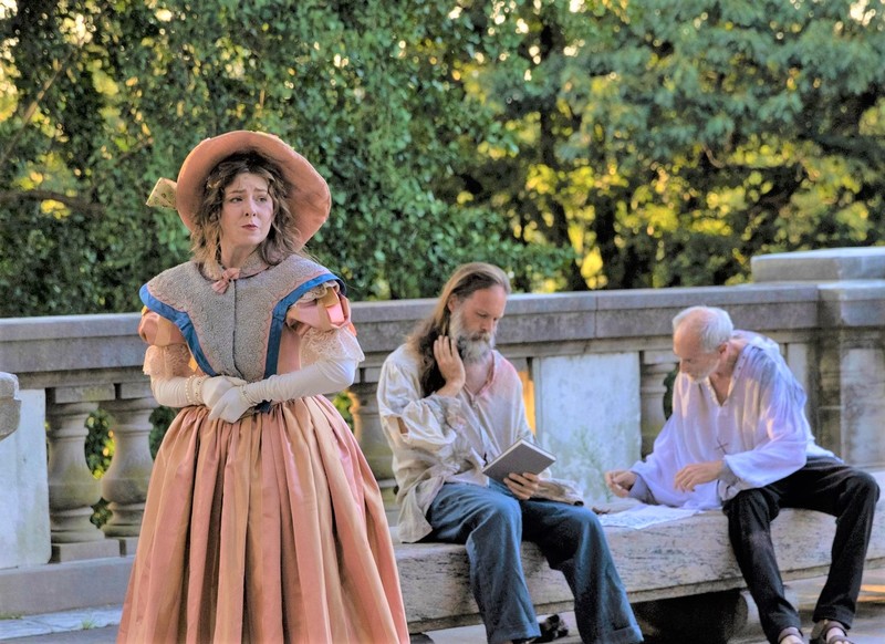 Deb with Garrett and Ken behind Hudson Classical Theater--The Count of Monte Cristo