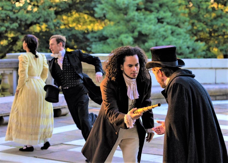 Victor gives spyglass to Mike Hudson Classical Theater--The Count of Monte Cristo